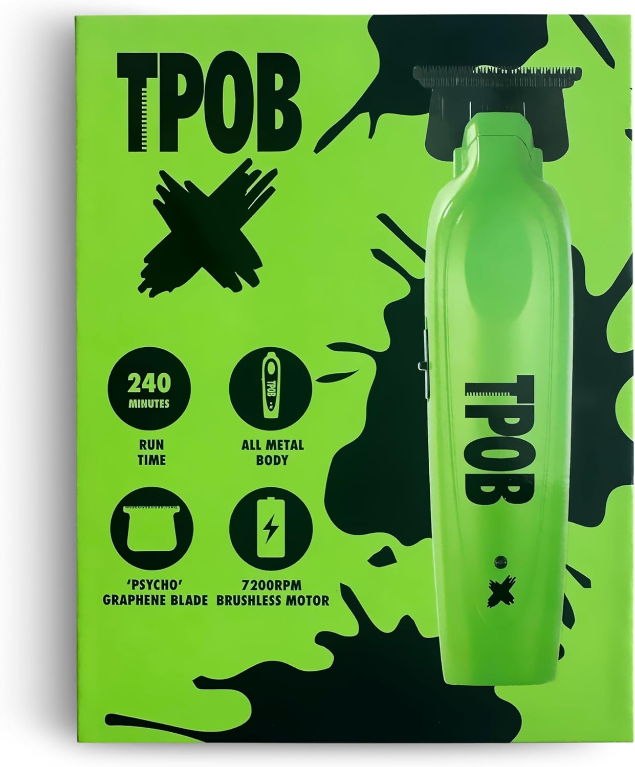 TPOB X Digital Brushless 7200rpm Professional Hair Trimmer Hair Clippers for Men, Psycho Blade Trimmer Cordless Rechargeable Edgers Clippers