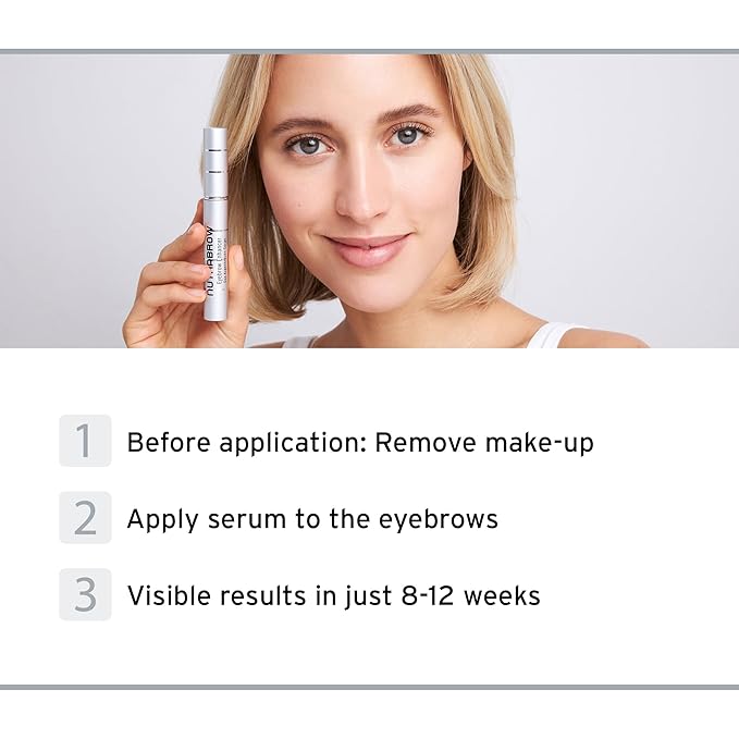 NutraBrow Eyebrow Enhancer - Eyebrow Growth Serum for Thicker Brows in 8-12 Weeks I Eyebrow Serum to Grow Brows I Made in Germany I 3ml