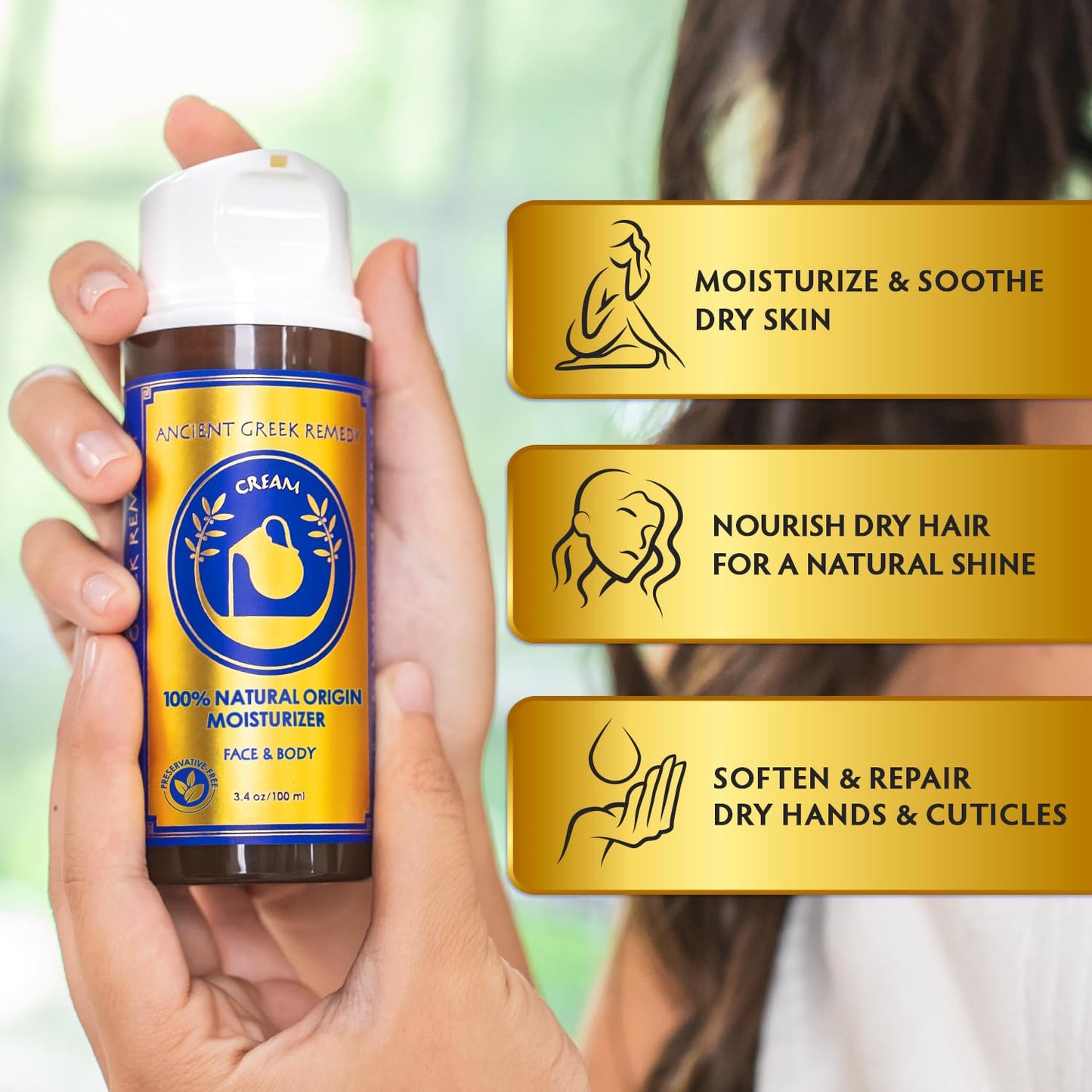 Organic Anti Aging Face and Body Butter Cream for Dry Skin, Hair, Hands, Cuticle, Nails. Made of Almond, Olive, Jojoba, Rosehip, Vitamin E, Lavender oil. Day and Night Moisturizer for Women, Men