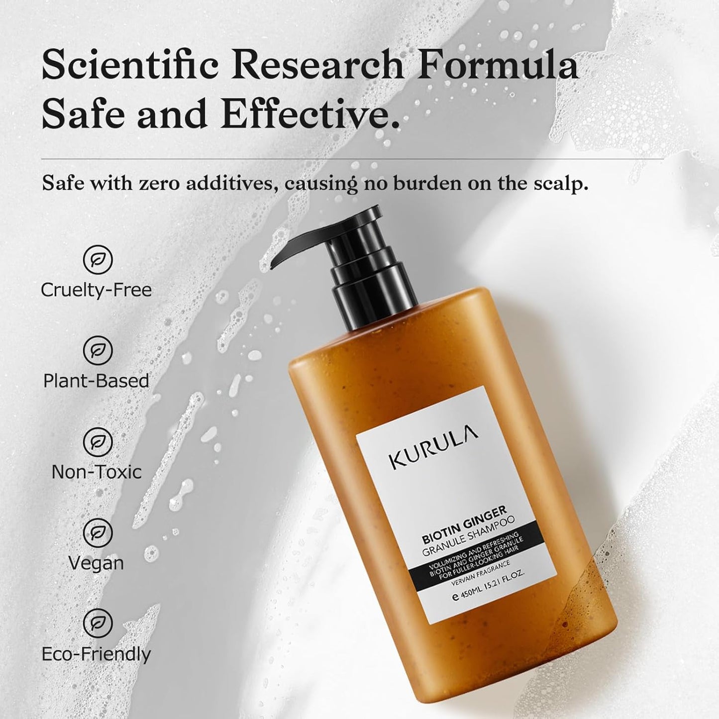 Biotin Ginger Anti-Thinning Shampoo - Helps Stop Loss for Stronger, Thicker, Longer Hair | Scalp-Nourishing, Deep Cleanse and Oil Control 15.2 FL OZ