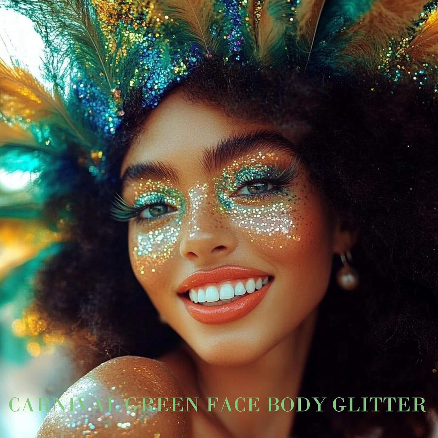 St Patricks Day Accessories Green Face Glitter Gel,St Patrick's Day Outfit for Women,Hair Glitter Green Face Paint Singer Concerts Festival Body Glitter,Sequins Face Glitter Makeup,50 ML