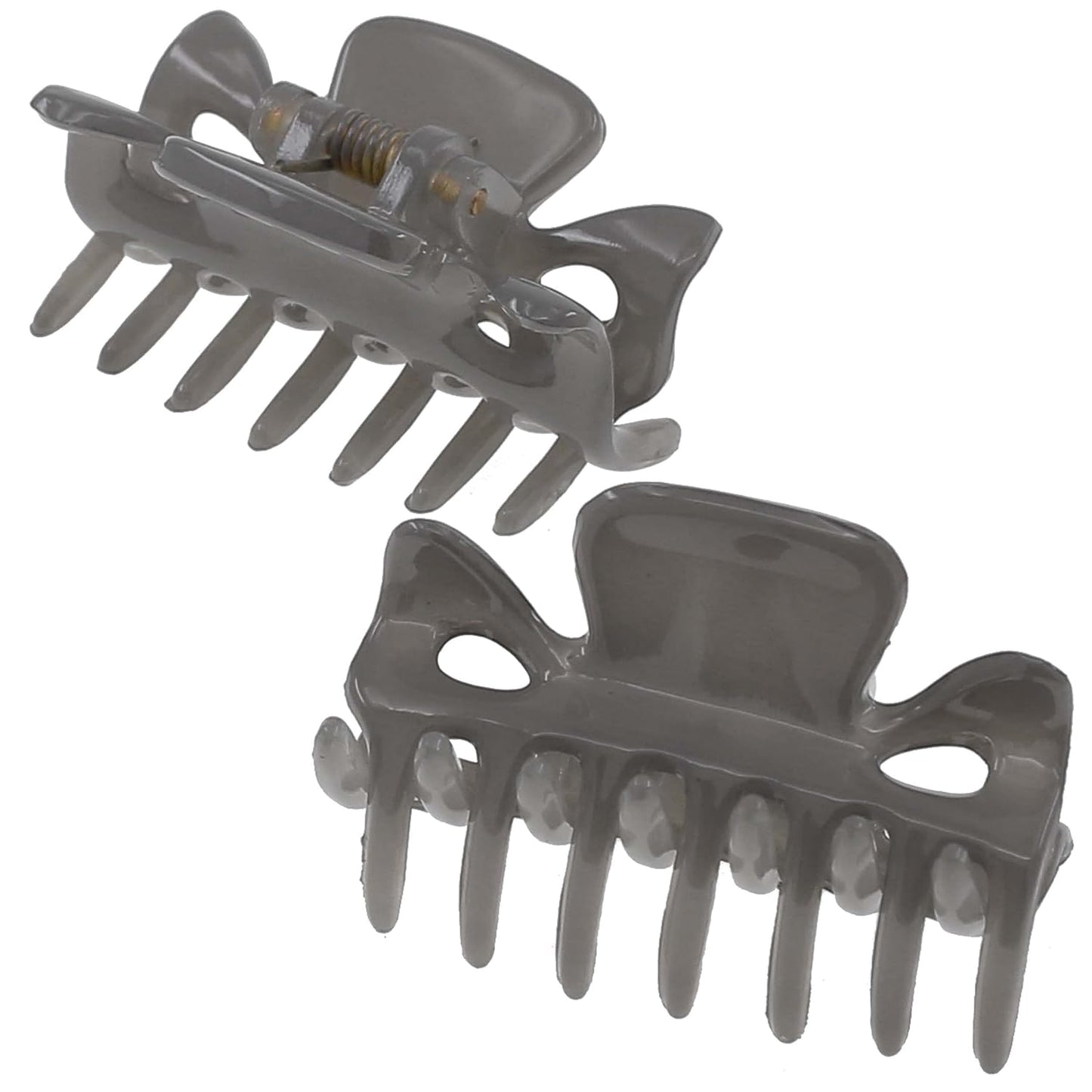 Camila Paris CP3511 French Hair Clip for Women, 1.5 inch Set of 2 Gray Girls Hair Claw Clips Jaw Fashion Durable Styling Hair Accessories for Women, Strong Hold No Slip Grip, Made in France