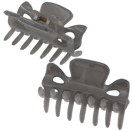 Camila Paris CP3511 French Hair Clip for Women, 1.5 inch Set of 2 Gray Girls Hair Claw Clips Jaw Fashion Durable Styling Hair Accessories for Women, Strong Hold No Slip Grip, Made in France