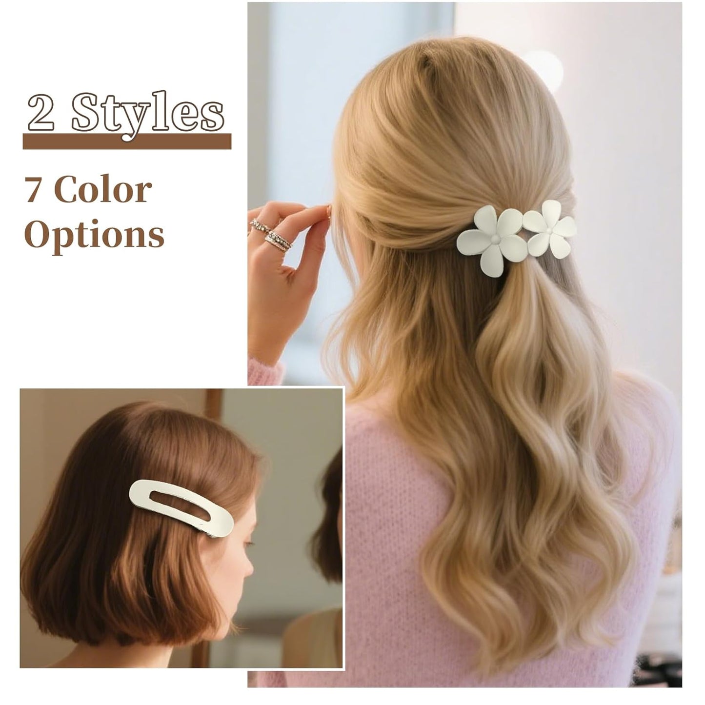 10 Pcs Flat Hair Clips, Lay Flat Claw Clips for Women Thick Thin Curly Straight Fine Hair, Matte Non-slip Big Hairclips for Daily Use Decotations, Strong Hold & Comfortable All Day, L 4.3In