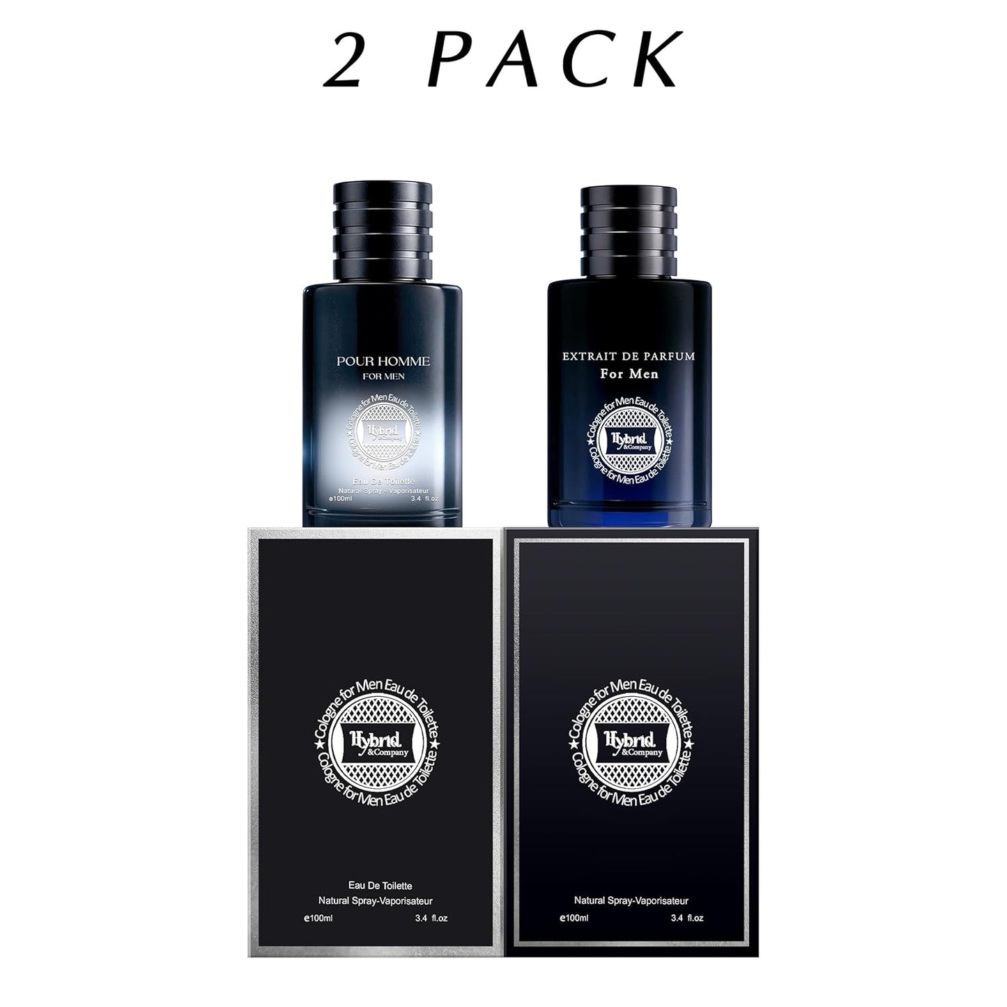 Hybrid & Company Mens 2 Pcs Crisp Eau De Toilette Vaporisateur Natural Spray