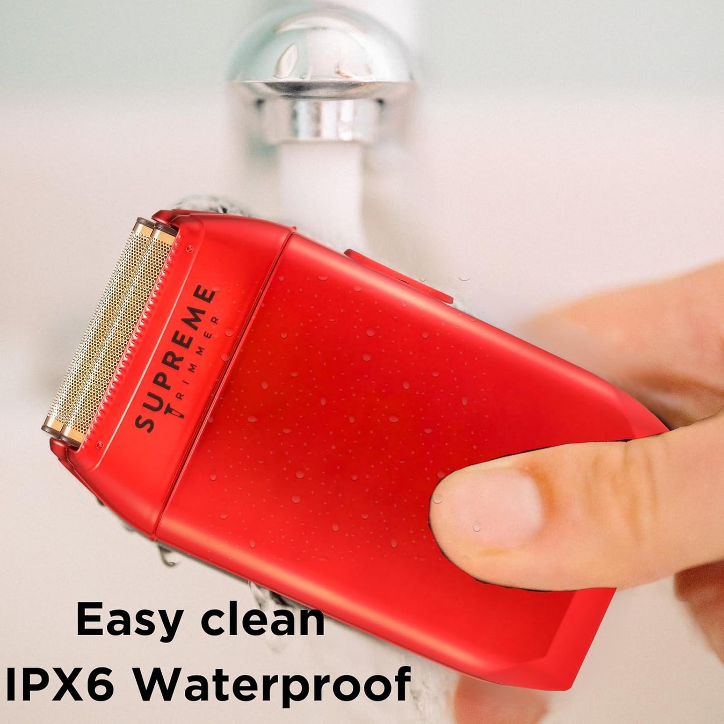 Supreme Trimmer Vader Trimmer & Crunch Foil Shaver Barber Haircutting Kit | Professional DLC T-Blade Beard Trimmer ST3778 & STF602 Waterproof IPX6 Shaver Set | Red