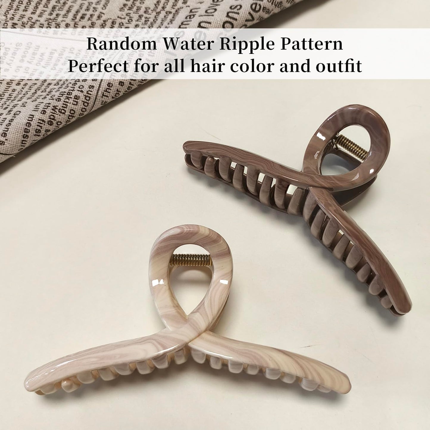 5 Inch Extra Large Claw Clips, 13 CM No Slip Glossy Jumbo Unbreakable XL Hair Clips for Thick Long Curly Hair, Big Hair Claw Clips, 2 Pack