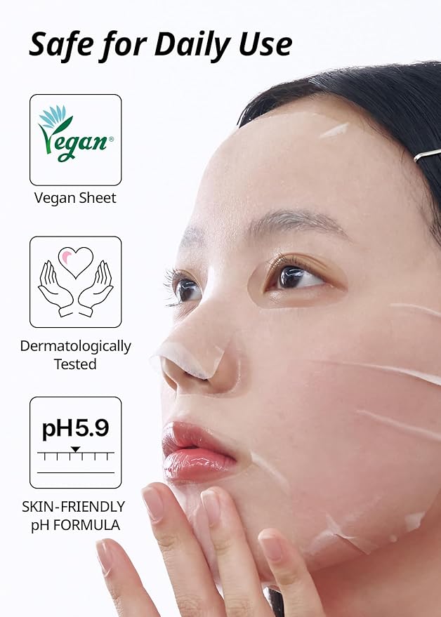 [K Beauty] Skin Return Soothing Essence Sheet Mask | Moisturizing and Hydrating for All Skin Types | Vegan Sheet Masks with Tea Tree Extract | Korean Face Masks Skincare | Facial Mask | 10 Sheets