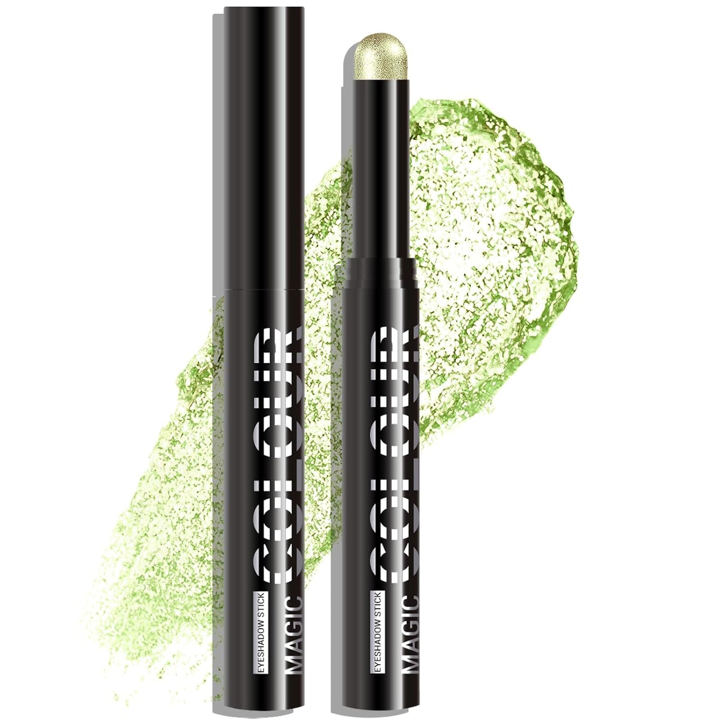 Glitter Eyeshadow Stick - Mint Green Shimmer Long Lasting Cream Eye Shadow Pencil Buildable Sparkling Face Highlighter Makeup, Lightweight Waterproof & Smudge Proof for Easy Application