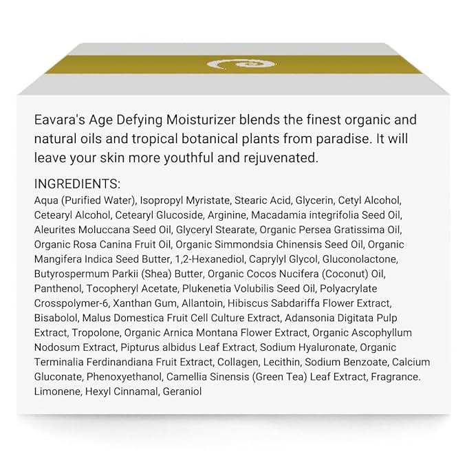 Face Moisturizer Cream, Anti Aging, Natural, and Organic Facial Lotion with Hyaluronic Acid, Shea Butter, Jojoba, Rosehip, and Kukui Oil, For Women And Men