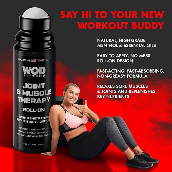 WODFitters Joint & Muscle Therapy Roll On - 3 oz - Premium Recovery Formula for HIPS Knees Hands Feet (3 oz)
