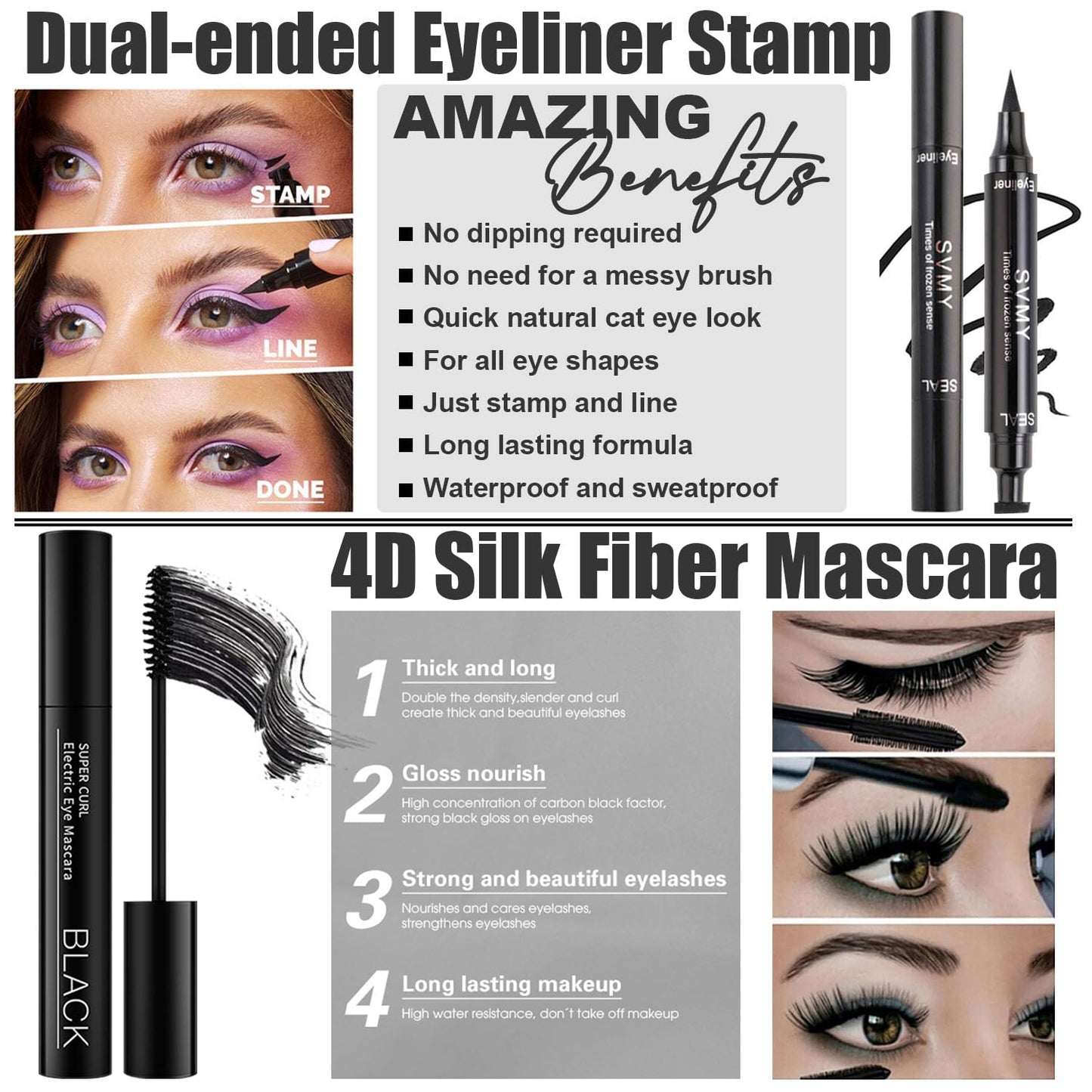 All in One Makeup Kit for Women Full Kit, Make Up Gift Set for Women Teens Girls, Includes Eyeshadow Foundation Lipstick Mascara Brush Sponge Brow Powder Soap Eyeliner Primer Contour Cosmetic Bag