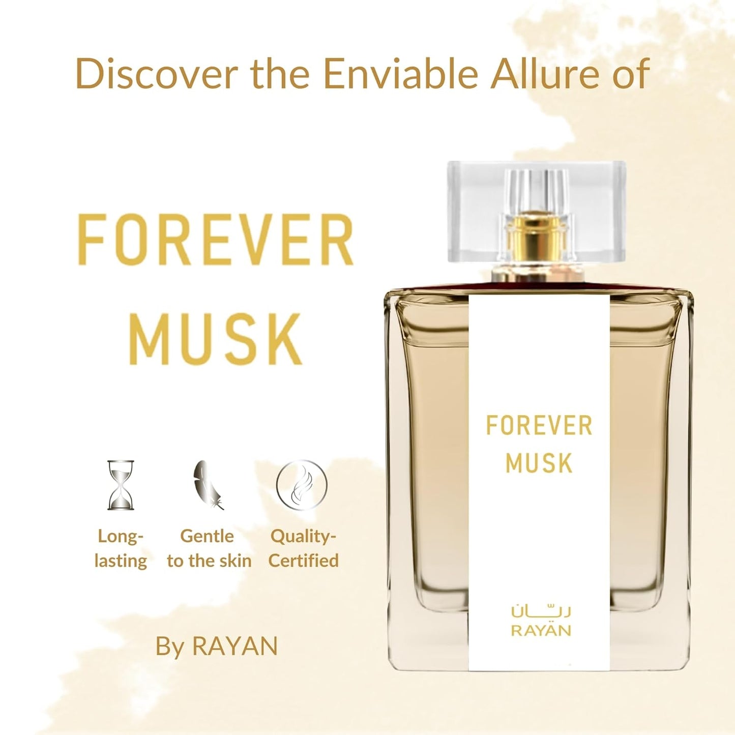 Forever Musk Perfume for Women - 100 mL (3.34 Fl oz) Arabian Fragrance, Long Lasting Eau de Parfum for Women with Notes of Vanilla, Amber, Orange Blossom, Bergamot & Plum - Ideal Gift for Her