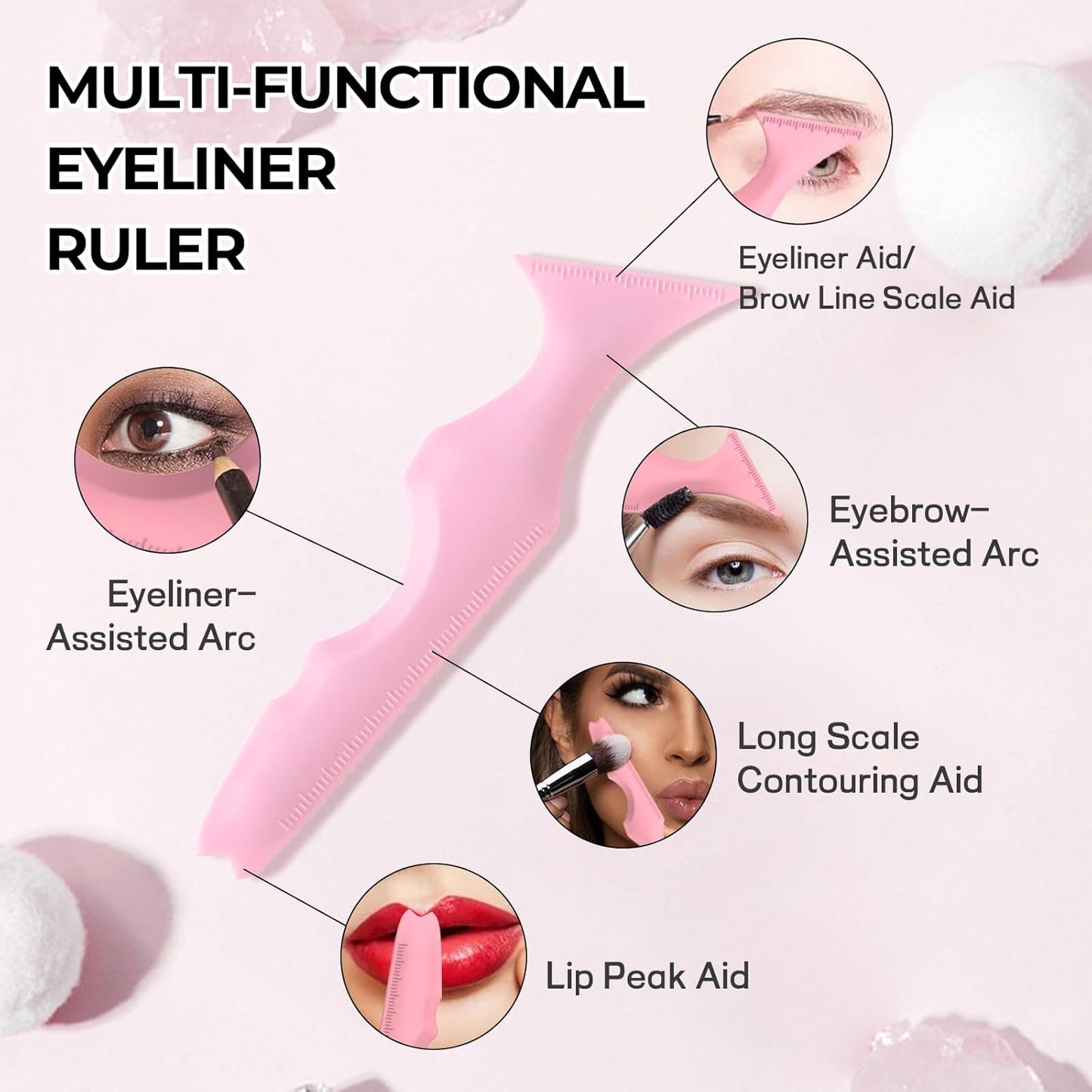 DAGEDA 3Pcs Eyeliner Stencils Set, Suitable for Eyetour Eyeshadow, Eyeliner,Mascara Shield,Reusable Silicone Eyebrow Stencils Eye Liner Tool Multi-functional Makeup Tool for Women