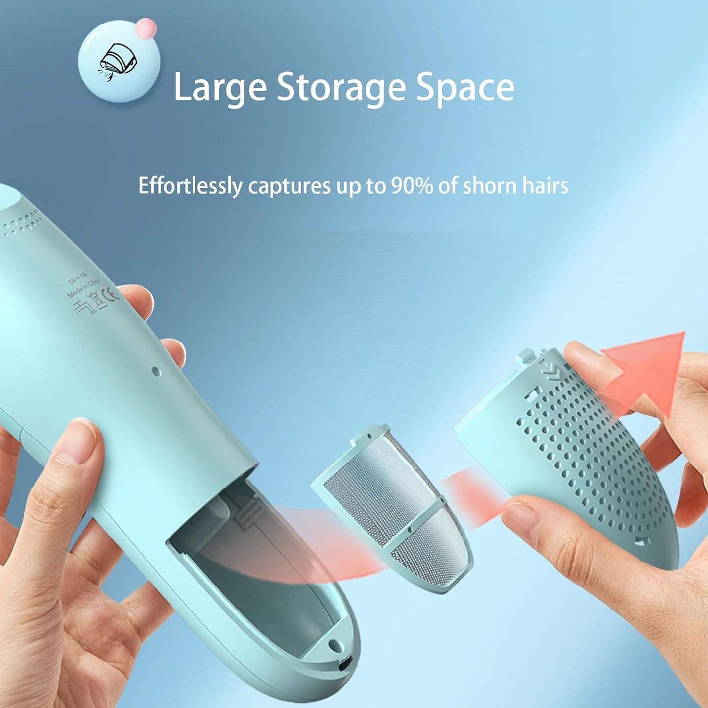 Favrison Vacuum Hair Clippers for Kids & Men, Electric Haircut Kit with Dual Motor Power, Cordless Professional Hair Trimmer, IPX7 Waterproof & Rechargeable