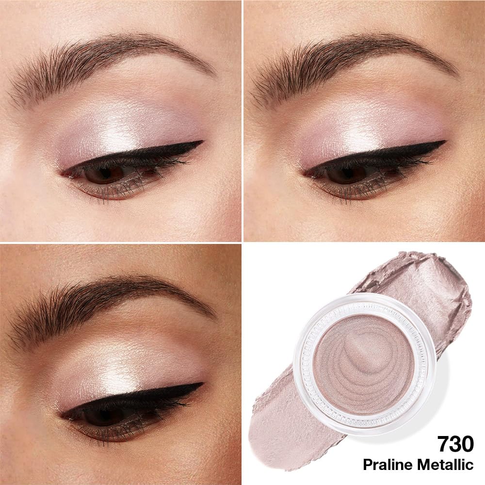 Cream Glitter Light Champagne Shimmer Metallic Eyeshadow Palette Makeup For Mature Women, Mini Instant Holographic Eyeshadow, Sombras Crema Para Ojos, Talc, Paraben & Cruelty Free, 730