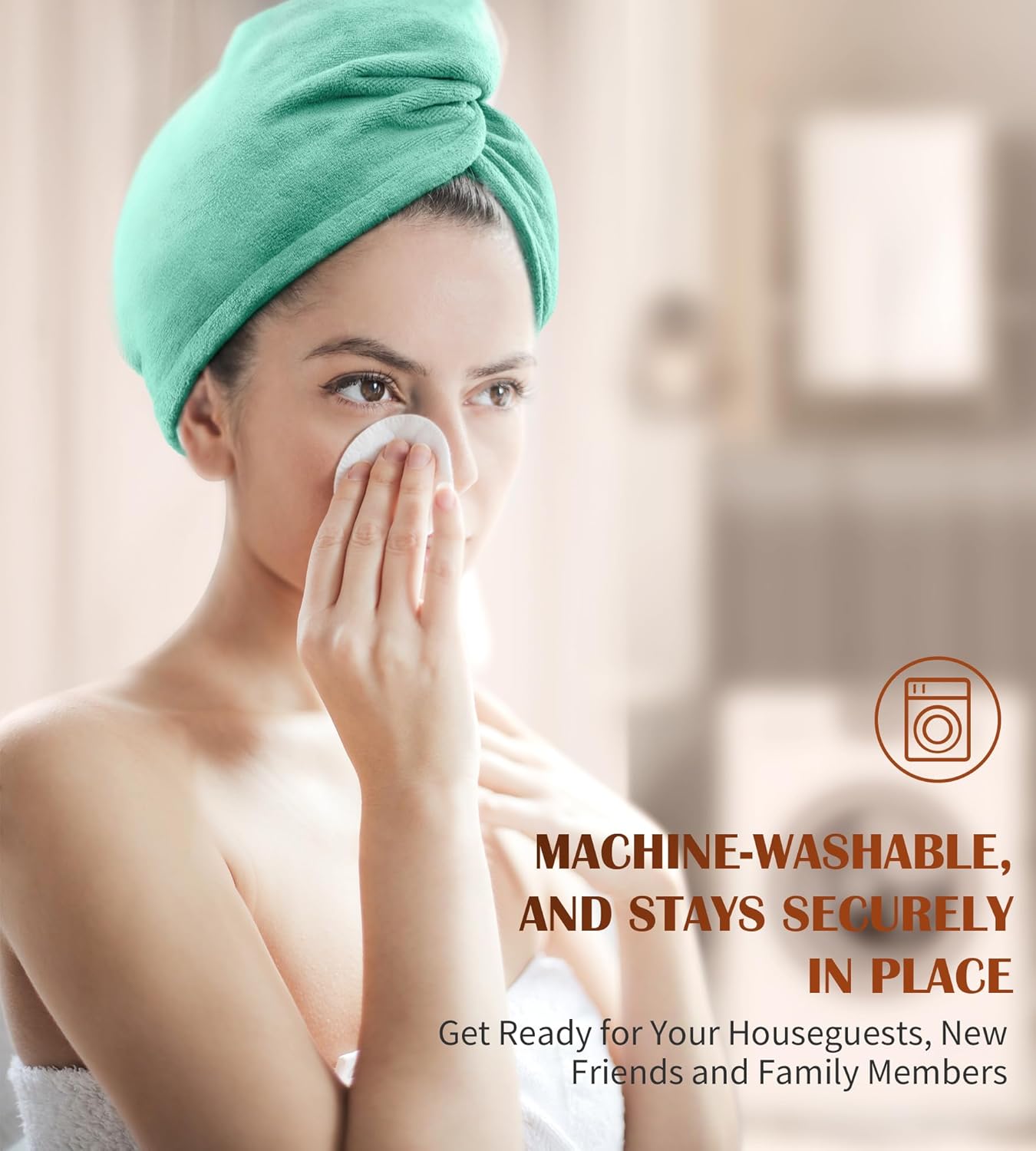 POPCHOSE Microfiber Hair Towel Wrap, 3 Packs Fast Drying Hair Turbans, Super Absorbent Hair Towel for Women, Stocking Stuffers for Women, Anti Frizz Hair Wrap Towels Wet, Curly, Longer, Thicker Hair