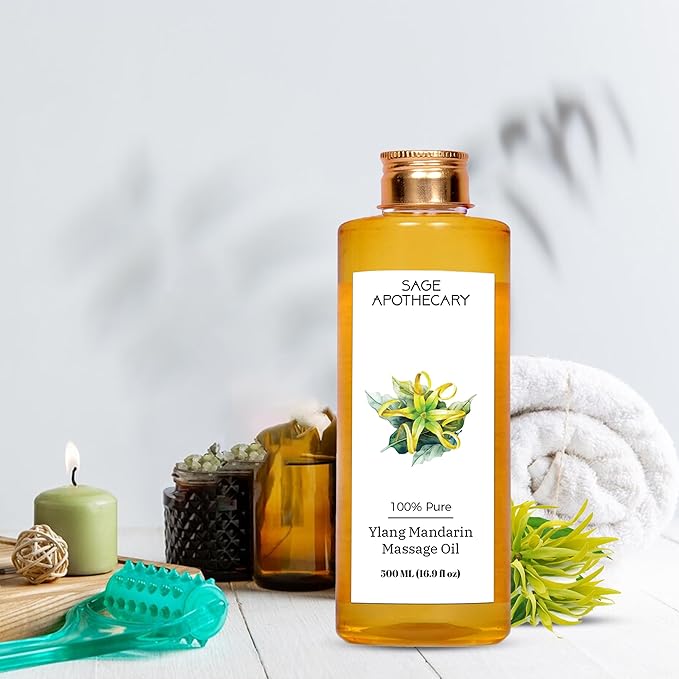 Ylang & Mandarin Massage Oil for Relaxed & Replenished Skin | No Parabens & Sulphates | Cruelty Free & Vegan Pure Natural Ingredients 500 ml