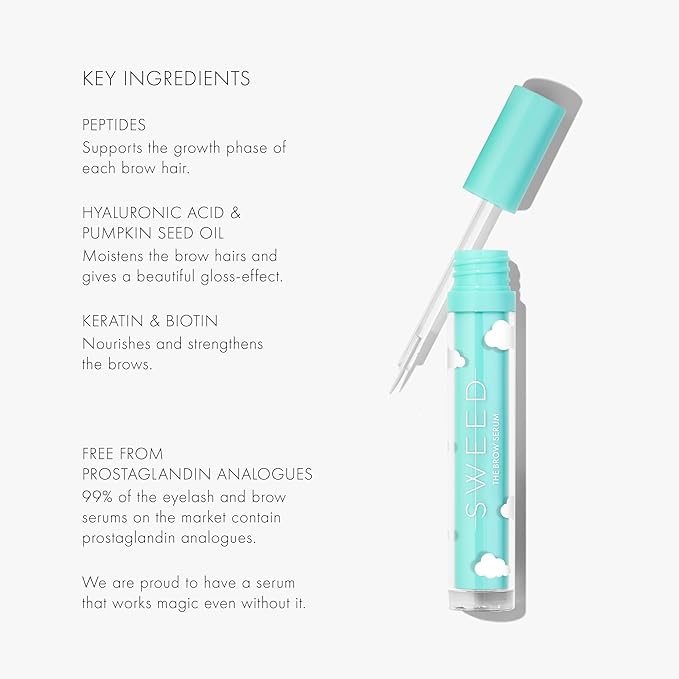 SWEED - The Brow Serum | Peptides, Biotin, Keratin | Vegan, Cruelty-Free, Clean Beauty (0.10 fl oz | 3 ml)