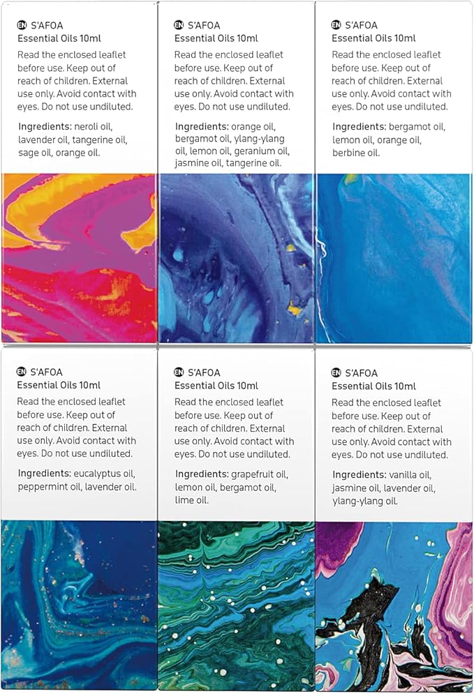 Top 6 Blends Essential Oils Set - Essential Oils Blends for Diffuser - Aromatherapy Blends Oils for Dream, Mood, Breathe, Love, Feel Good, Stress Relief