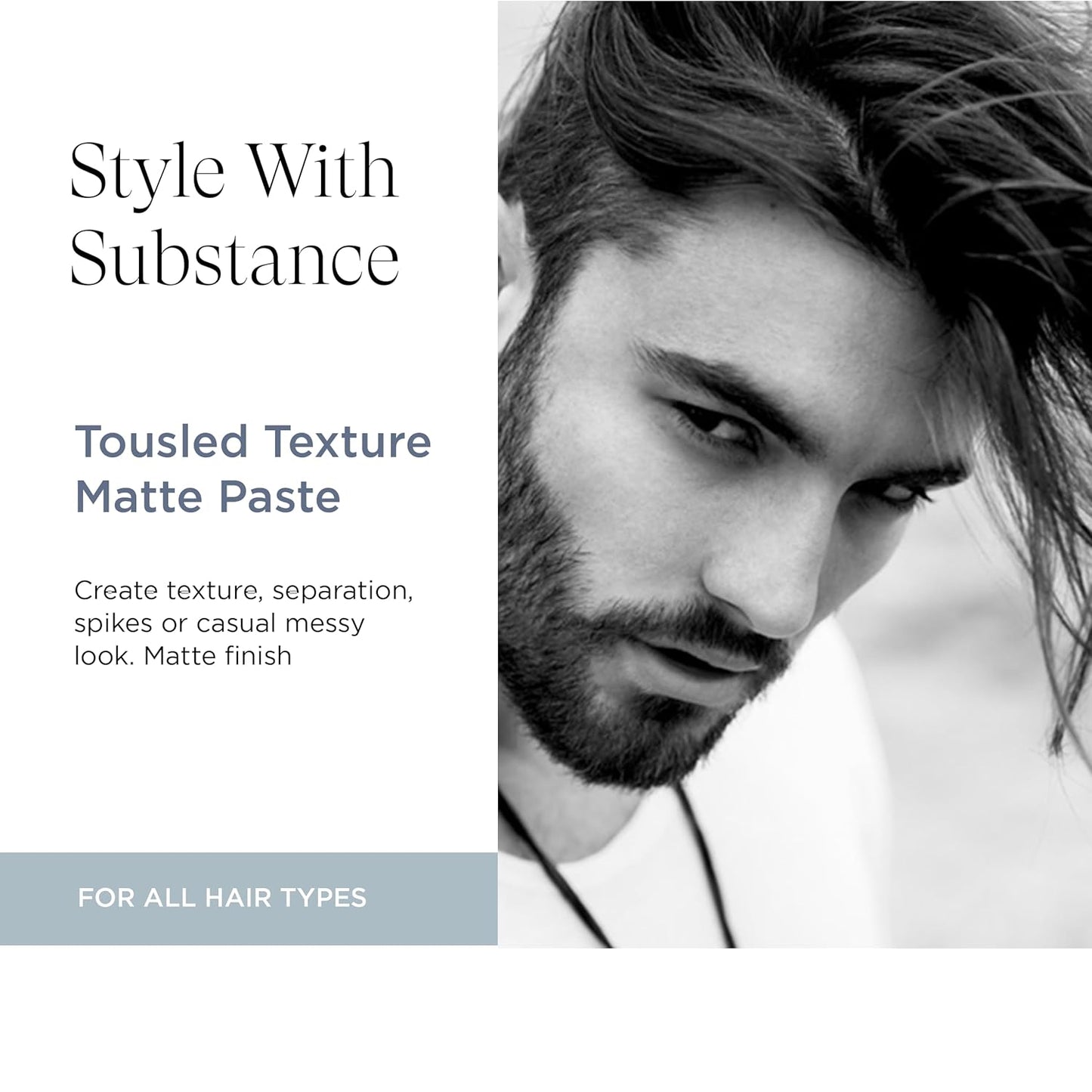 Intelligent Nutrients Tousled Texture Matte Paste – Natural, Medium Hold Hair Styling Paste for All Hair Types, Matte Finish, with Certified Organic Castor & Safflower Oils, Clean Beauty, 2 oz