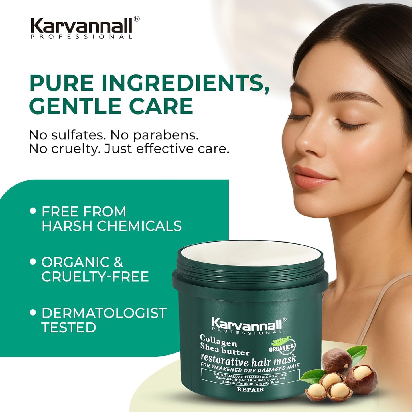 Professional Collagen Shea Butter Hair Treatment Mask | Deep Repair, Strengthening & Intense Hydration | For Dry, Weak & Damaged Hair | Sulfate-Free, Salon-Quality Formula | 16.9 Fl Oz