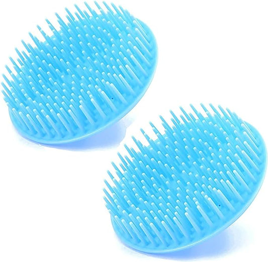 2 Pack Hair Scalp Massager Shampoo Brush Shower Head Scrubber Cleanser Massage Comb for Hair Growth Ease Dandruff Removal and Head Relaxation for Women and Men or Pets (Blue)