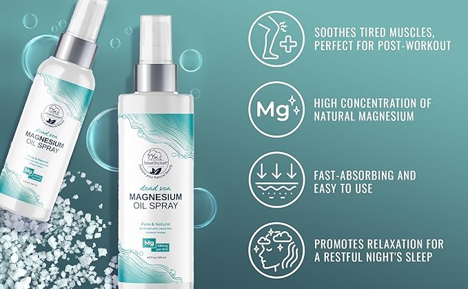 Natural Elephant Dead Sea Magnesium Oil Spray for Topical Use | 100% Pure | 6.7 fl oz (Pack of 3) | Promotes Relaxation and Well-Being
