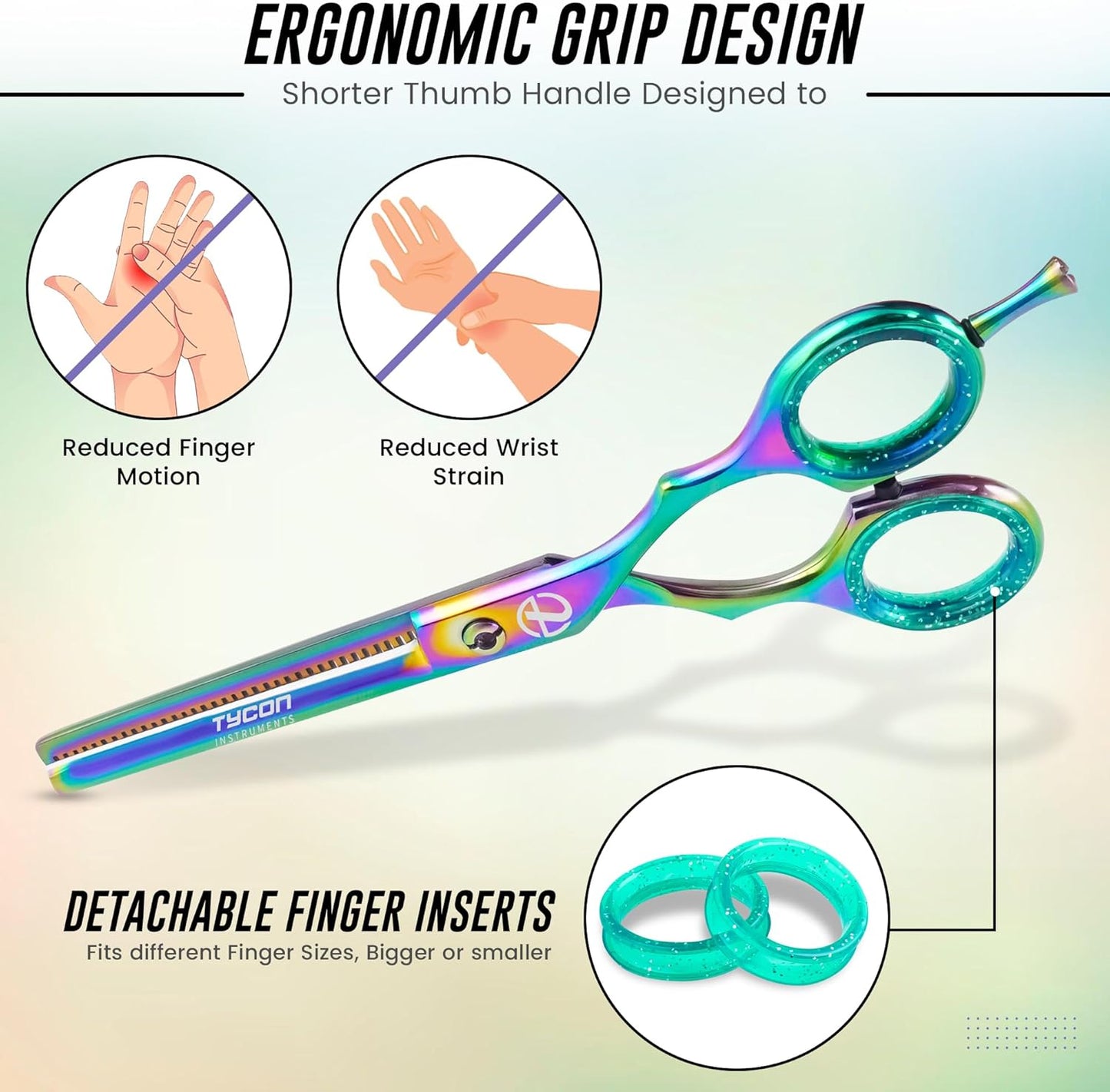 6.5" Thinning Shears for Hair Cutting - 2.7" Sharp Blade - J2 Stainless Steel Hair Thinning Scissors - Sturdy & Ergonomic texturizing shears - Perfect Hair Thinning Shear for Salon & Home