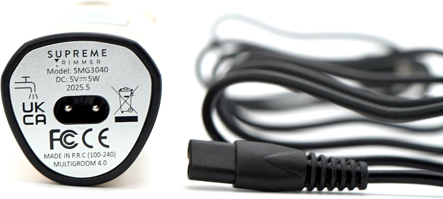 Supreme Trimmer All-in-One Multigroomer | No-Nick, Nose/Ear/Pubic & Full Body Grooming Kit | LCD Display, Rechargeable & Waterproof Men's Hair Trimmer | SMG3040