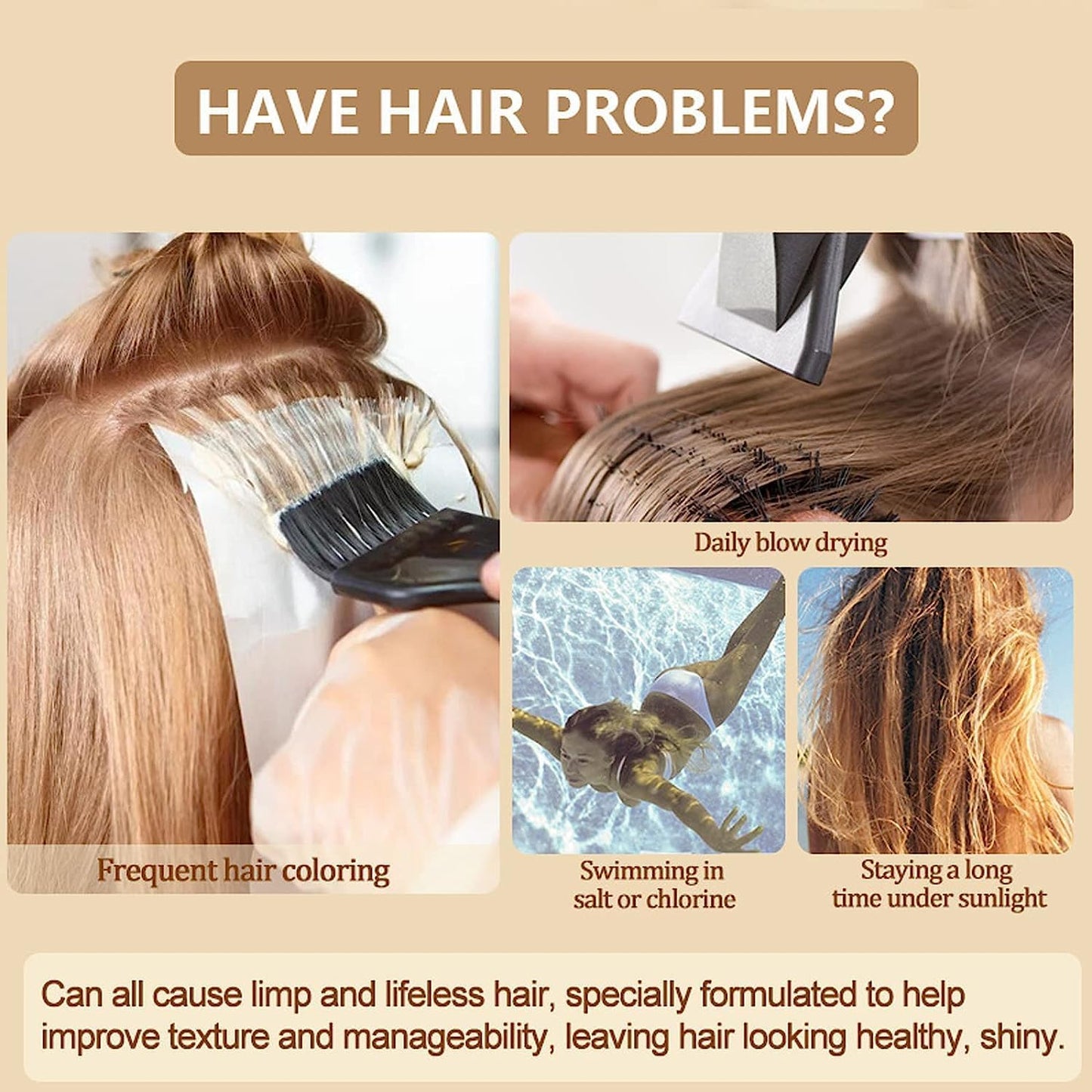 Magical Keratin Treatment Mask, Advanced Molecular Roots Conditioner for Dry & Damaged Hair, 5 Seconds Restore Soft Hair (80ml)