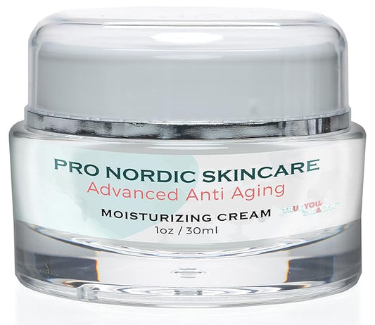 Pro Nordic Skincare Advanced Anti Aging Moisturizing Cream - Day & Night Wrinkle-Correcting Formula - Contains Vitamin C & A - Reduce Appearance of Wrinkles & Lines - Support Collagen Production