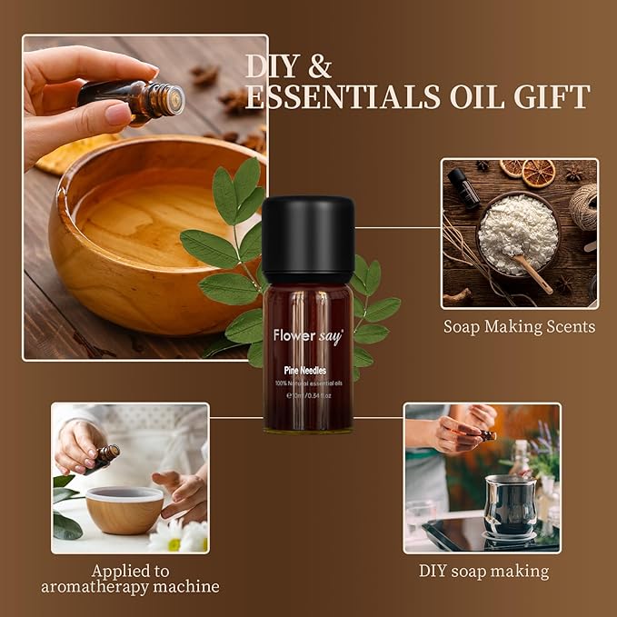 Pine Needles Essential Oil -100% Pure Natural MAX Undiluted Premium Therapeutic Grade Essential Oil 0.34Oz