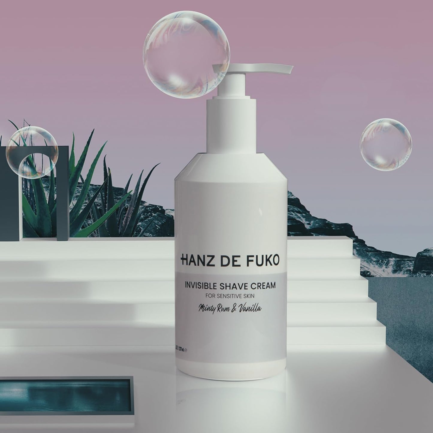 Hanz de Fuko Invisible Shave Cream for Men & Women – Premium Shaving Cream, Great for Sensitive Skin – Hypoallergenic Formula with Aloe Vera, Shea Butter, Acai – Sulfate and Paraben Free – 8 oz.