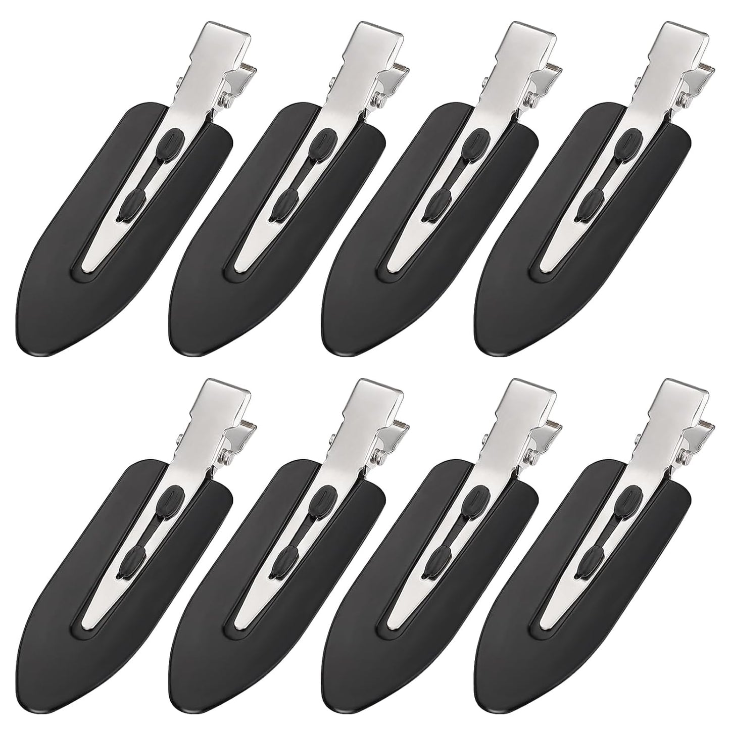 8Pcs No Bend Hair Clips - Creaseless Hair Clips Styling Duck Bill Clip No Dent Alligator HairBarrettes, Small Gifts for Women Girl Salon Hairstyle Hairdressing Bangs Waves Makeup, Black