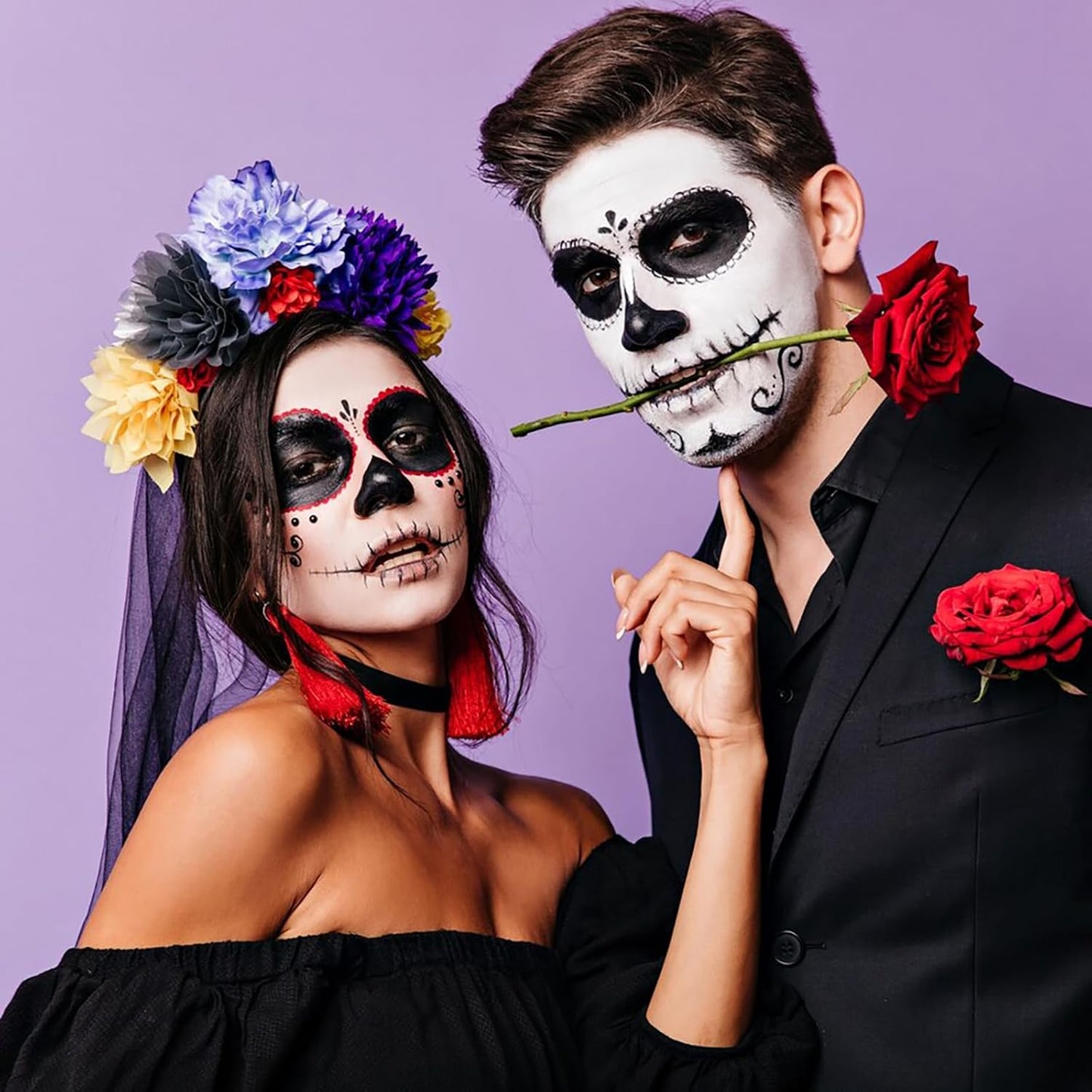 Mysense Black Face Body Hair Paint Stick,Water Based Washable Temporary Hair Color,Non-toxic Cream Body Paint Stick for Adults and Chidren Halloween Skull Skeleton Zombie Cosplay Makeup,0.5oz