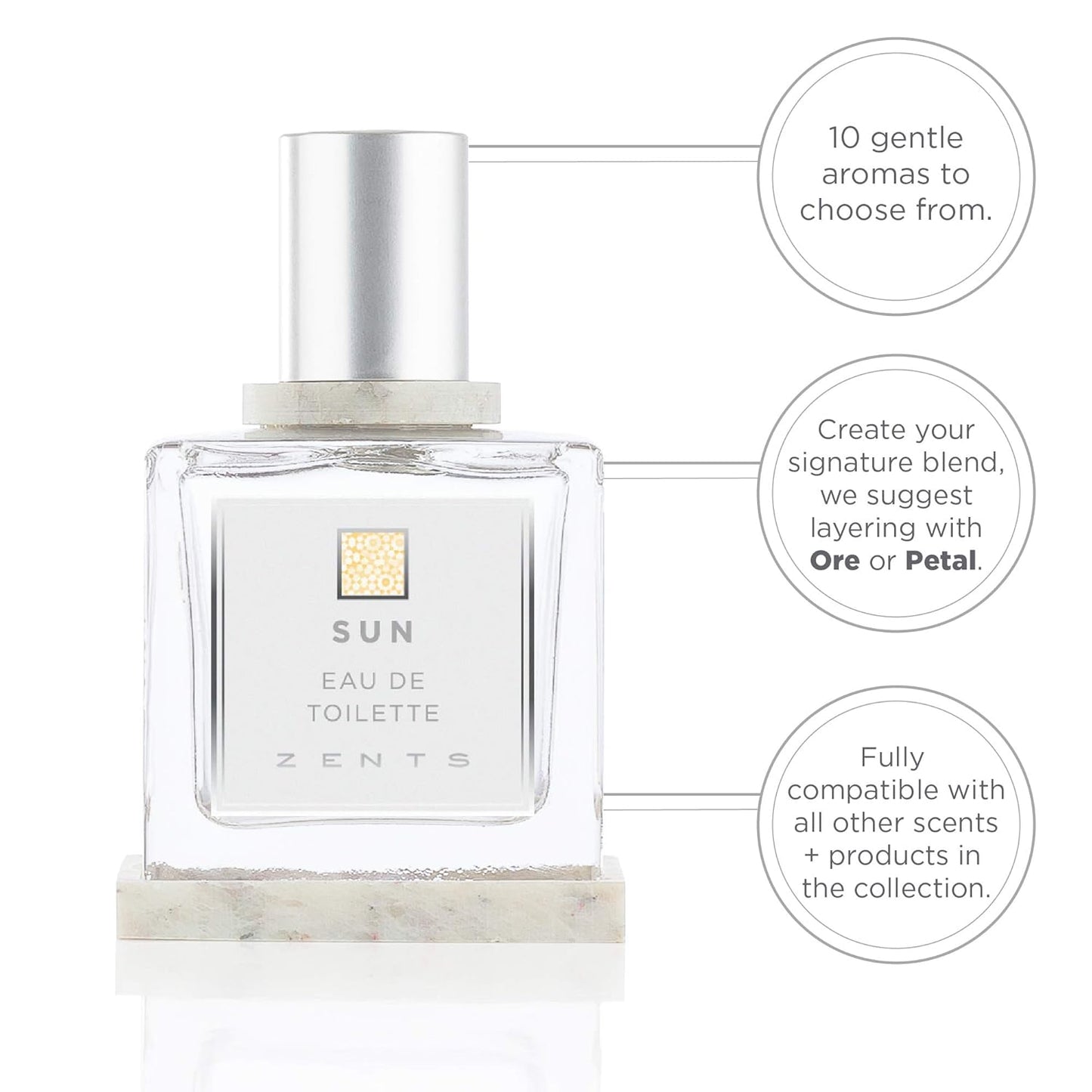 Zents Eau de Parfum (Sun) for Women & Men | Long-Lasting Clean Fragrance with Vanilla, Sandalwood & Vetiver | Warm & Woody Scent | 1.69 oz