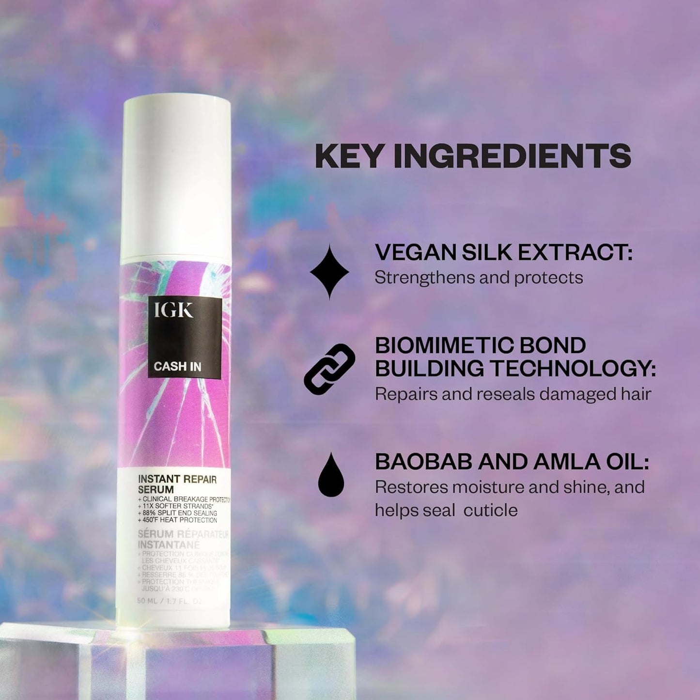 IGK Bond-Building Repair Set | ANTISOCIAL Bond-Building Dry Hair Mask + CASH IN Instant Repair Serum | Repair + Protect + Soften | Vegan + Cruelty Free | New and Improved Scent