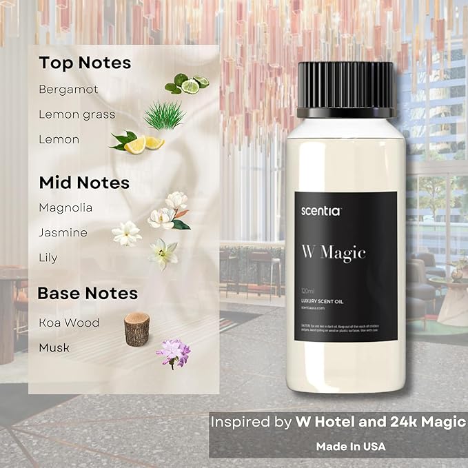 My Way Hotel Diffuser Oil | Aromatherapy Fragrances Inspired by 5-Star Hotels | Luxurious Scents Gift Set-5x20ml Bottles Set-The 1 Hotel Miami Beach, W Hotel, The Ritz Carlton, The Westin, Edition