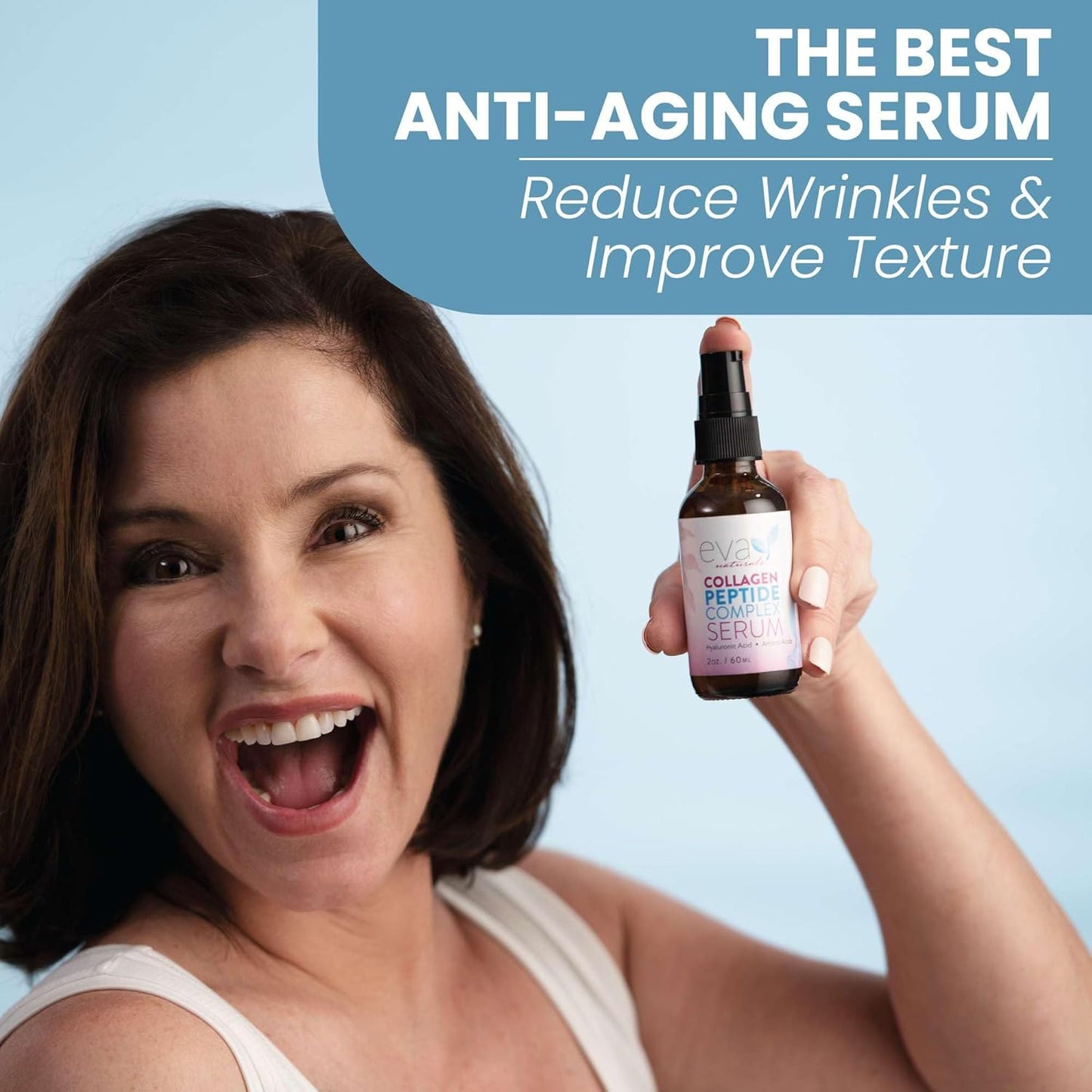 Collagen Peptide Serum for Face – Anti Aging Facial Treatment with Peptides & Hyaluronic Acid – Gentle for Sensitive Skin, Microneedling Pen, Derma Roller, Skin Firming & Hydrating (2 Oz) (2 Pack)