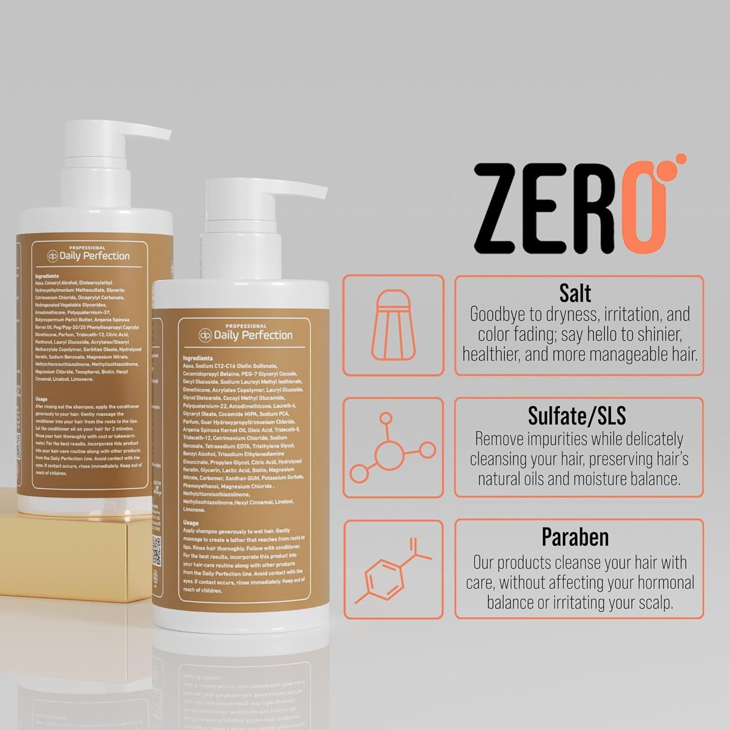 (dp) Argan Oil Shampoo & Conditioner – Repair & Protect Damaged Hair – Clean + Salon-Grade Formula with Biotin & Keratin