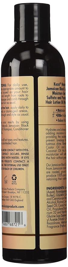 Kuza Naturals Castor Oil Hair Lotion Moisturizer, Black (Pack of 4)