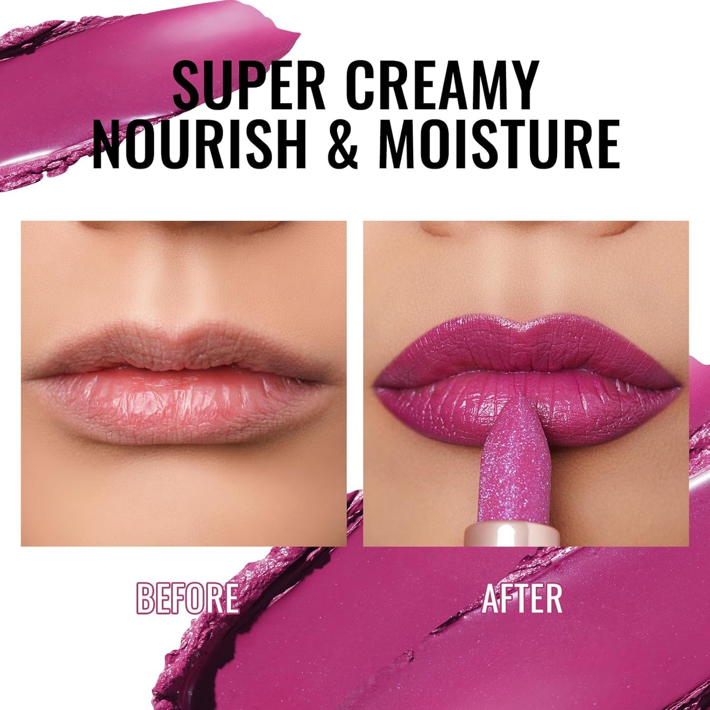 Oulac Moisturizing Purple Lipstick for Women - Tinted Lip Balm Infused with Shea Butter, Shiny & Lightweight Lip Makeup, Vegan & Gluten Free, PG08 Aquatic