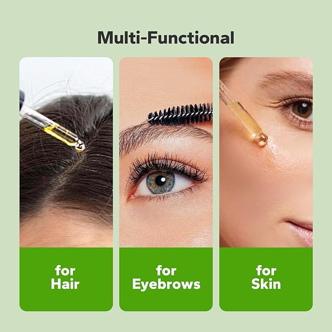 Organic Castor Oil,Cold Pressed Unrefined For Hair, Eyelashes, Eyebrow Growth, Essential Oil, Massage Oil, Hair Nourishing Oil, Deep Massage & Moisturizing For Body