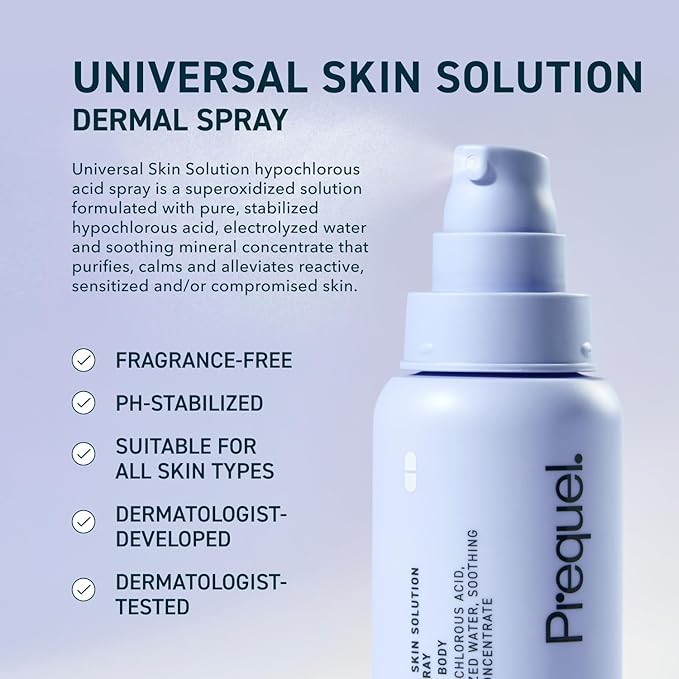 Skin Universal Skin Solution Hypochlorous Acid Spray for Face and Body. HOCL Facial Cleanser and Dermal Spray with Electrolyzed Water and Mineral Complex. pH-Stabilized Skin Care. 4oz