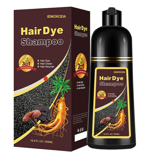 Herbal Light Brown Hair Color Shampoo - 3 in 1 Lasting Hair Dye for Women & Men, 17.60 Fl Oz