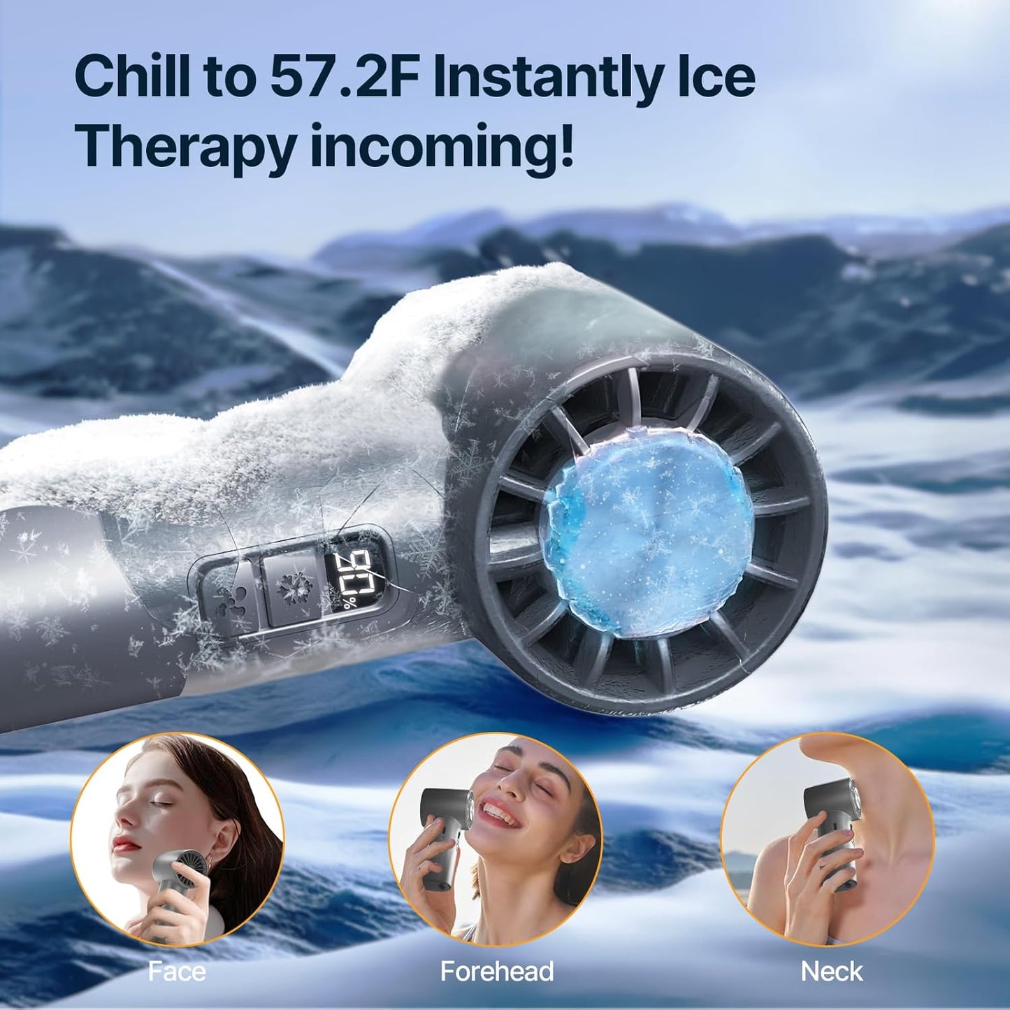 Portable Handheld Turbo Fan | Speed(1-120) Adjustable Mini Fan featuring Cooling Mode | 5000mAh Rechargeable Battery | Metal Body & LED Display | Gifts for Men Women, Camping & Outdoor