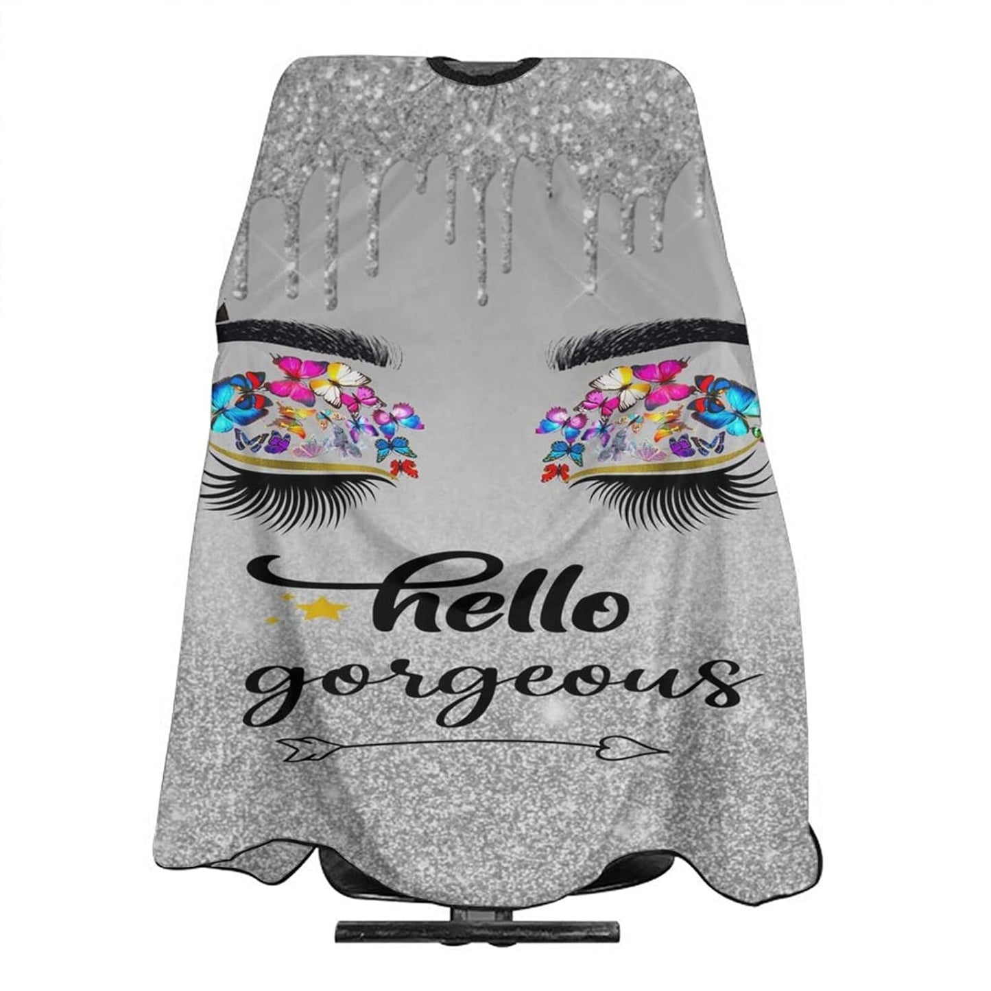 Barber Cape Hello Butterflies Gorgeous Silvery Glitters Salon Hair Cut Apron Barbershop Kits For Women 55''X66''