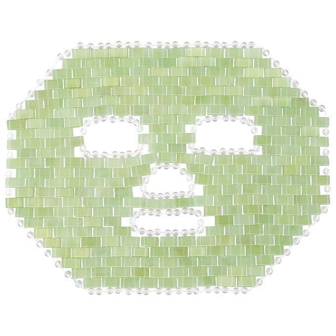 gemshan Jade Mask,100% Natural Stone Jade Sleep Mask Skincare Massage Tools for Puffy Eyes Dark Circles