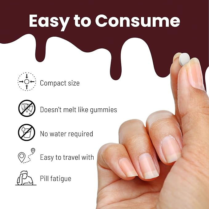 Biotin 500 mcg I Supports Healthy Hair, Nail & Skin I 60 Melting Tablets - 1 Pack I Cherry Flavor